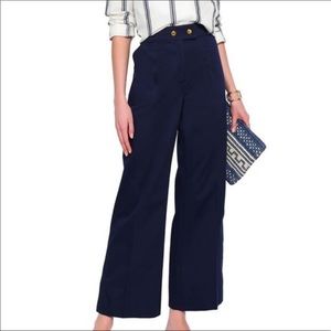 Tory Burch The Maddie High Wasted Fare Navy Pants Size 4 NWT